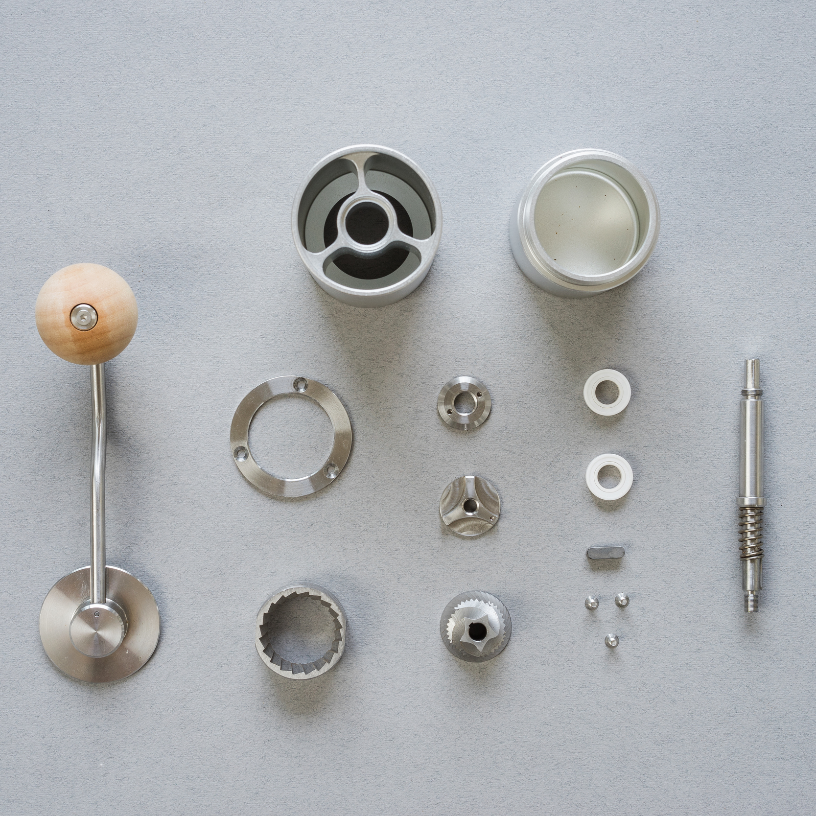 Helor 101 Hand Grinder All Parts Disassembled.